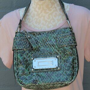 Guess small satchel bag green